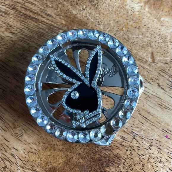 vintage Y2K Playboy Bunny spinner belt buckle with rhinestones. PLAYBOY | Accessories | Vintage Y2k Spinning Playboy Bunny  main image 2